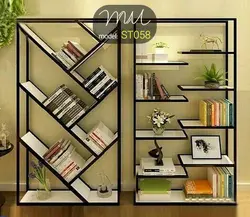 کتابخانه چوبی فلزی کد ST058