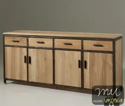 کمد چوبی فلزی کد UK0554 | متال وود MetalWood