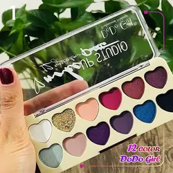 پالت سایه قلبی 12 رنگ دودوگرل dodo girl | آرایشی چشم