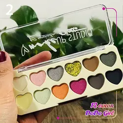 پالت سایه قلبی 12 رنگ دودوگرل dodo girl | آرایشی چشم