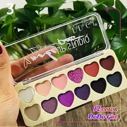 پالت سایه قلبی 12 رنگ دودوگرل dodo girl | آرایشی چشم