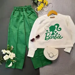 کراپ شلوار دخترانه باربی | ست مجلسی عید