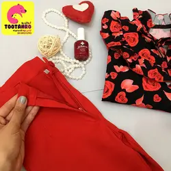 شومیز شلوار دخترانه رزا قرمز | مجلسی عید