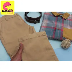 پیراهن ، شلوار و کمربند پسرانه شاهین | آبی صورتی