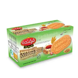 بیسکویت زبان ۸۵۰ گرمی فرخنده با طعم هل و تزئین کنجد