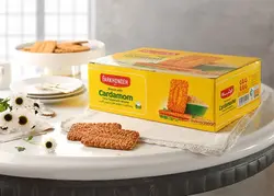 بیسکویت پذیرایی ۱۶۳۰ گرمی فرخنده با طعم هل و تزئین کنجد