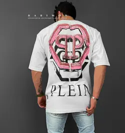 تیشرت قواره دار سنگ دوز طرح اسکلت PHILIPP PLEIN کد 34705