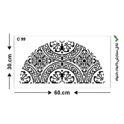 شابلون طرح ماندالا کد C 99 ابعاد 60*30 نیم دایره