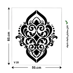شابلون طرح داماسک کد V 25 ابعاد 50*60