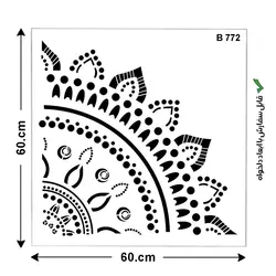 شابلون طرح ماندالا کد B 772 ابعاد 60*60 ربع دایره