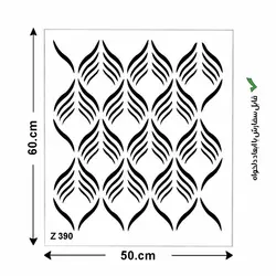 شابلون طرح برگ کد Z 390 ابعاد 50*60