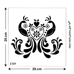 شابلون طرح طاووس کد Z 321 ابعاد 20*20
