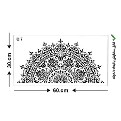 شابلون طرح ماندالا کد C 7 ابعاد 30*60 نیم دایره