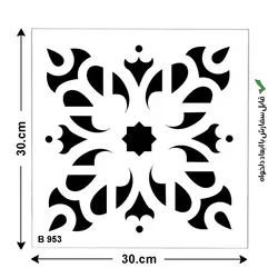 شابلون طرح کاشی مربع کد B 953 ابعاد 30*30