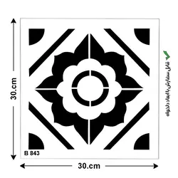 شابلون طرح کاشی مربع کد B 843 ابعاد 30*30