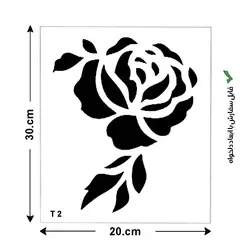 شابلون طرح گل رز کد T 2 ابعاد 30*20