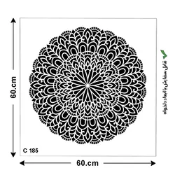شابلون طرح ماندالا کد C 185 ابعاد 60*60.دایره کامل