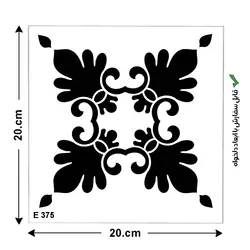 شابلون طرح کاشی مربع کد E 375 ابعاد 20*20