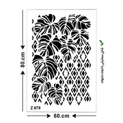 شابلون طرح برگ کد Z 679 ابعاد 60*80