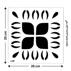 شابلون طرح کاشی مربع کد J 97 ابعاد 20*20