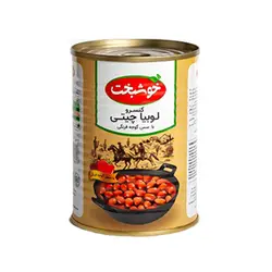 کنسرو لوبیا چیتی با سس گوجه فرنگی 380 گرمی خوشبخت