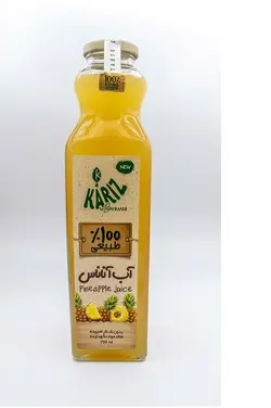 آبمیوه آناناس 100% طبیعی شیشه 750 سی سی کاریز