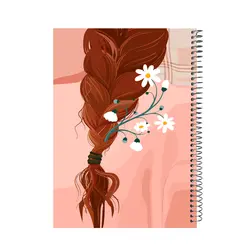 دفتر جلد سخت 100 برگ طرح گیسو کمند - پدیده نقش