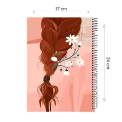 دفتر جلد سخت 100 برگ طرح گیسو کمند - پدیده نقش