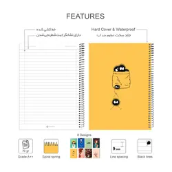 دفتر جلد سخت 100 برگ طرح میکروب بازیگوش - پدیده نقش