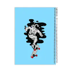 دفتر مشق گلاسه روکشدار 100 برگ طرح آدم فضایی - پدیده نقش