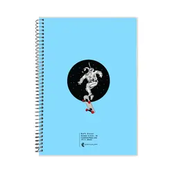 دفتر مشق گلاسه روکشدار 100 برگ طرح آدم فضایی - پدیده نقش