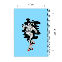 دفتر مشق گلاسه روکشدار 100 برگ طرح آدم فضایی - پدیده نقش