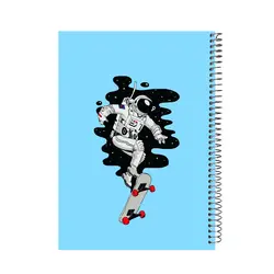 دفتر مشق گلاسه سلفونی 60 برگ طرح آدم فضایی - پدیده نقش