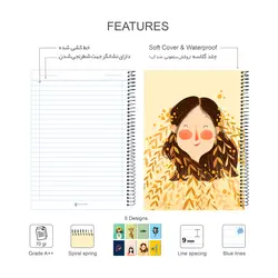 دفتر مشق گلاسه سلفونی 60 برگ طرح گندم - پدیده نقش