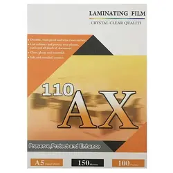 طلق پرس AX 110 براق مدل 150 میکرون سایز A5 بسته 100 عددی