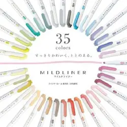 ماژیک علامت گذار زبرا مدل Mildliner بسته 35 عددی