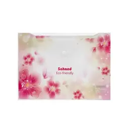 پوشه دکمه دار سهند طرح گل پامچال سایز A4