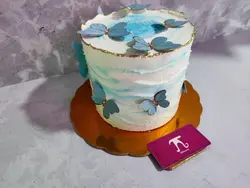 کیک خامه ای با تزیین پروانه