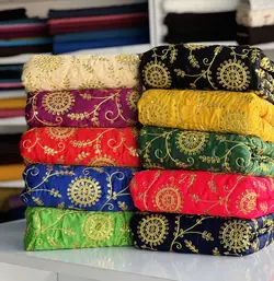 قیمت و خرید ساتن گلدوزی هندی - پارچه سرای بی بی گل