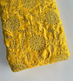 قیمت و خرید ساتن گلدوزی هندی - پارچه سرای بی بی گل