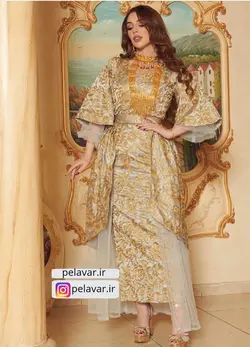 قیمت و خرید ساتن گلدوزی هندی - پارچه سرای بی بی گل