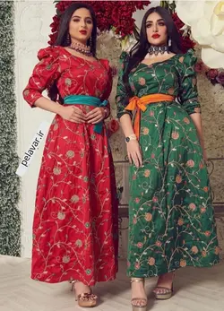 قیمت و خرید ساتن گلدوزی هندی - پارچه سرای بی بی گل