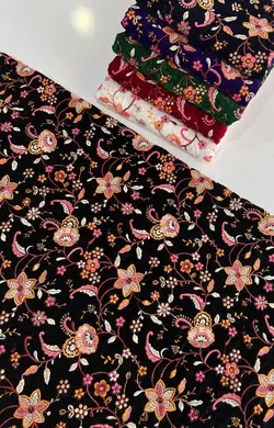 قیمت و خرید مخمل سوزن دوزی هندی9000 - پارچه سرای بی بی گل