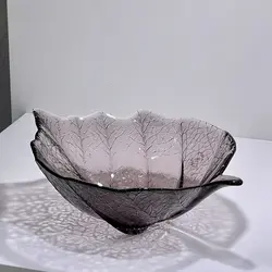 کاسه طرح برگ کریستال بزرگ
