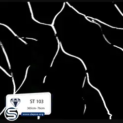 کورین استون-ST103-مشکی رگه بلند سفید - کورین و کوارتز، گروه سنگ مصنوعی