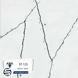 کورین استون-7میل-ST123-سفید رگه بلند مشکی - کورین و کوارتز، گروه سنگ مصنوعی