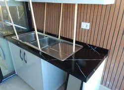 کورین استون-7میل-ST104-مشکی رگه بلند سفید - کورین و کوارتز، گروه سنگ مصنوعی