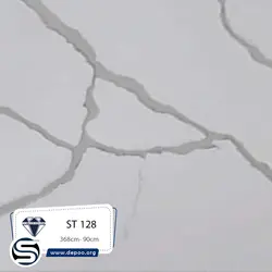 کورین استون-عرض90-ST128-سفید رگه بلند طوسی - کورین و کوارتز، گروه سنگ مصنوعی