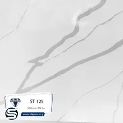 کورین استون-عرض90-ST125-سفید رگه بلند طوسی - کورین و کوارتز، گروه سنگ مصنوعی