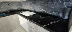 کورین استون-عرض90-ST106-مشکی رگه بلند سفید - کورین و کوارتز، گروه سنگ مصنوعی